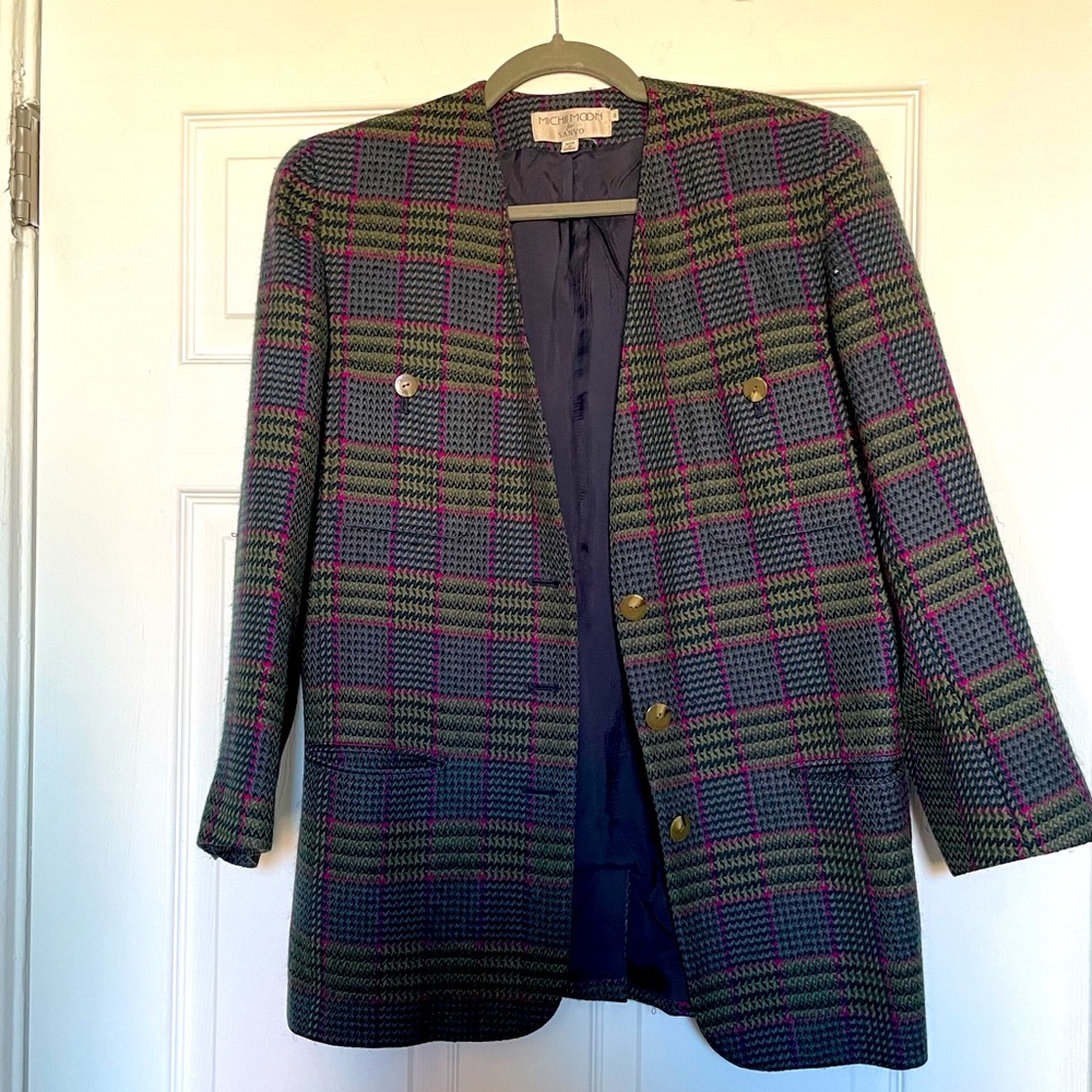 Vintage wool plaid blazer